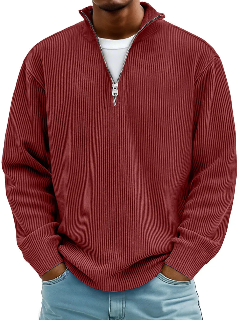 Jersey de cuello con cremallera