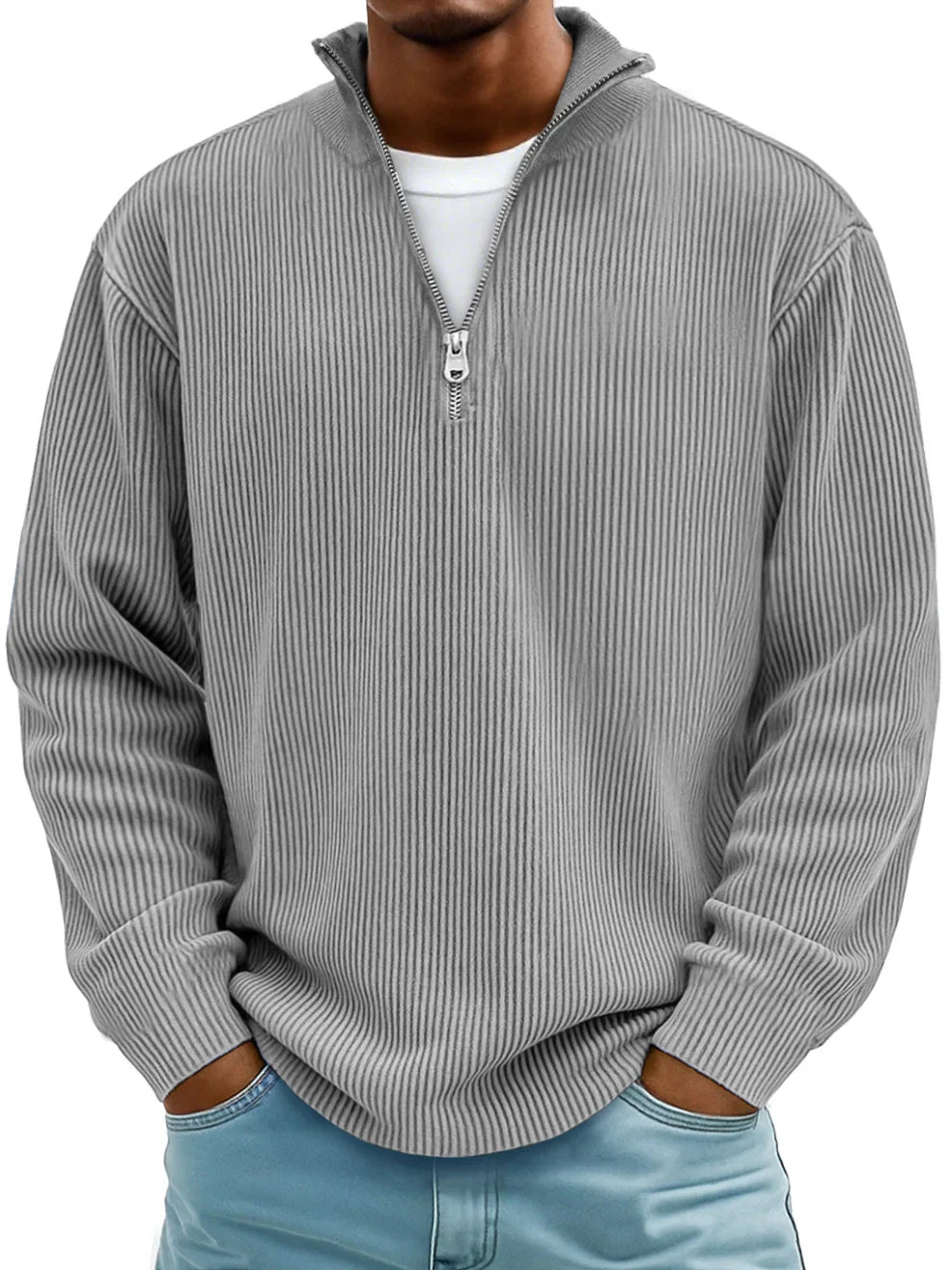 Jersey de cuello con cremallera