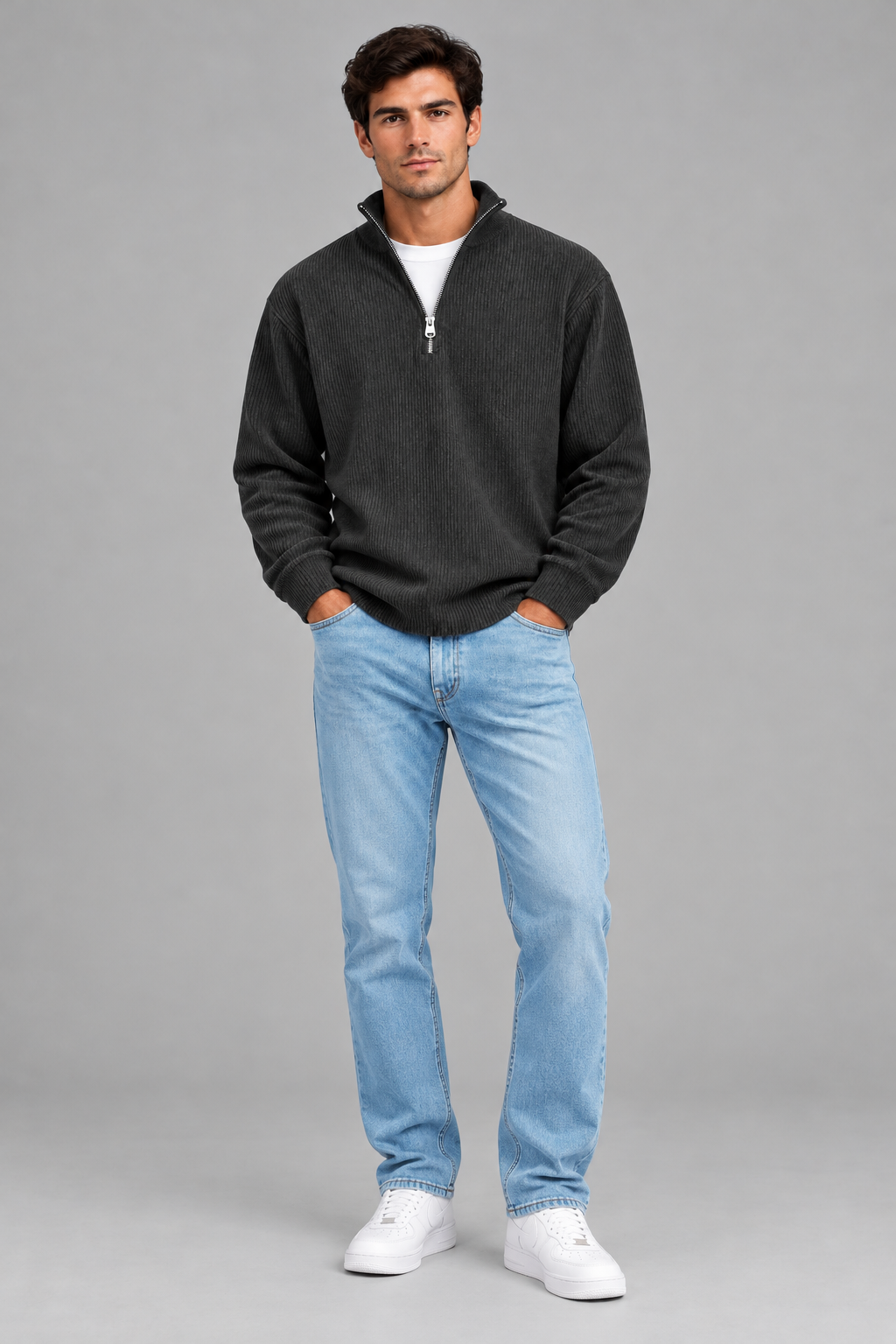 Jersey de cuello con cremallera