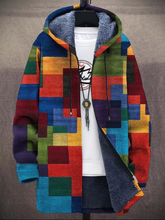Chaqueta con capucha de estilo artístico
