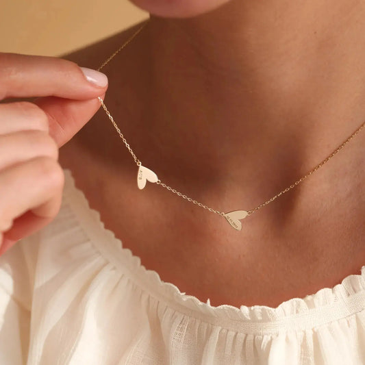 Collar con corazón grabado a medida