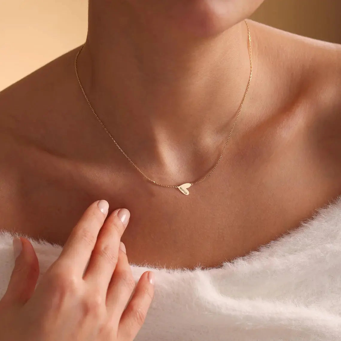 Collar con corazón grabado a medida